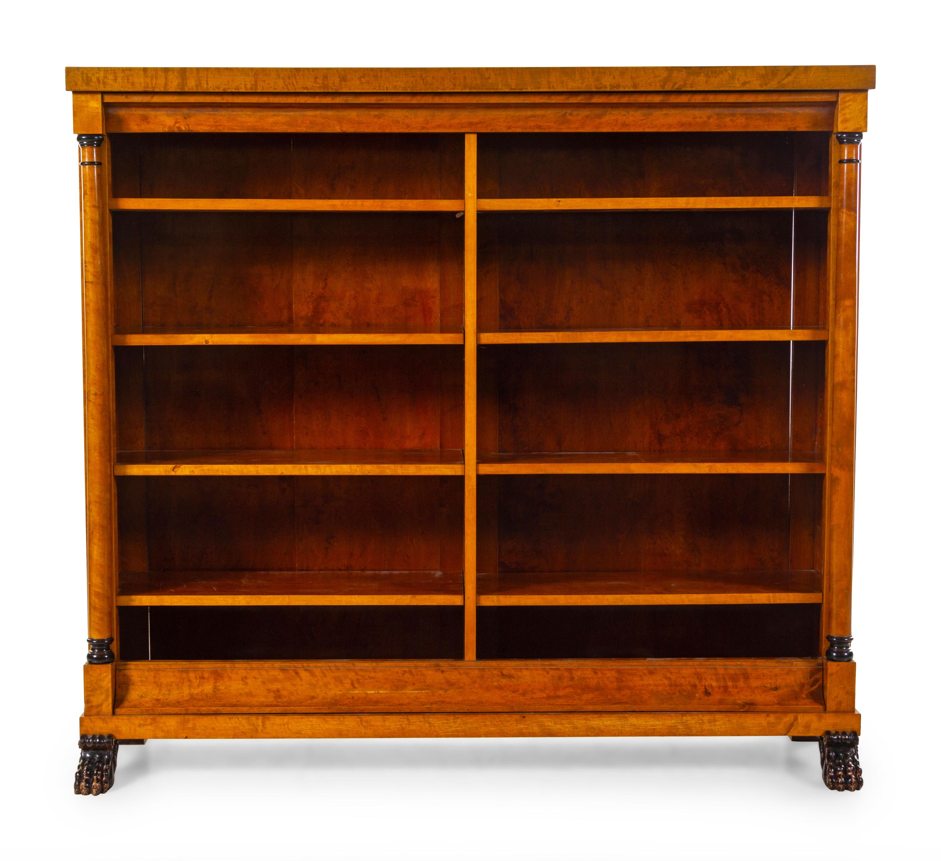 A Biedermeier Burlwood Bookcase