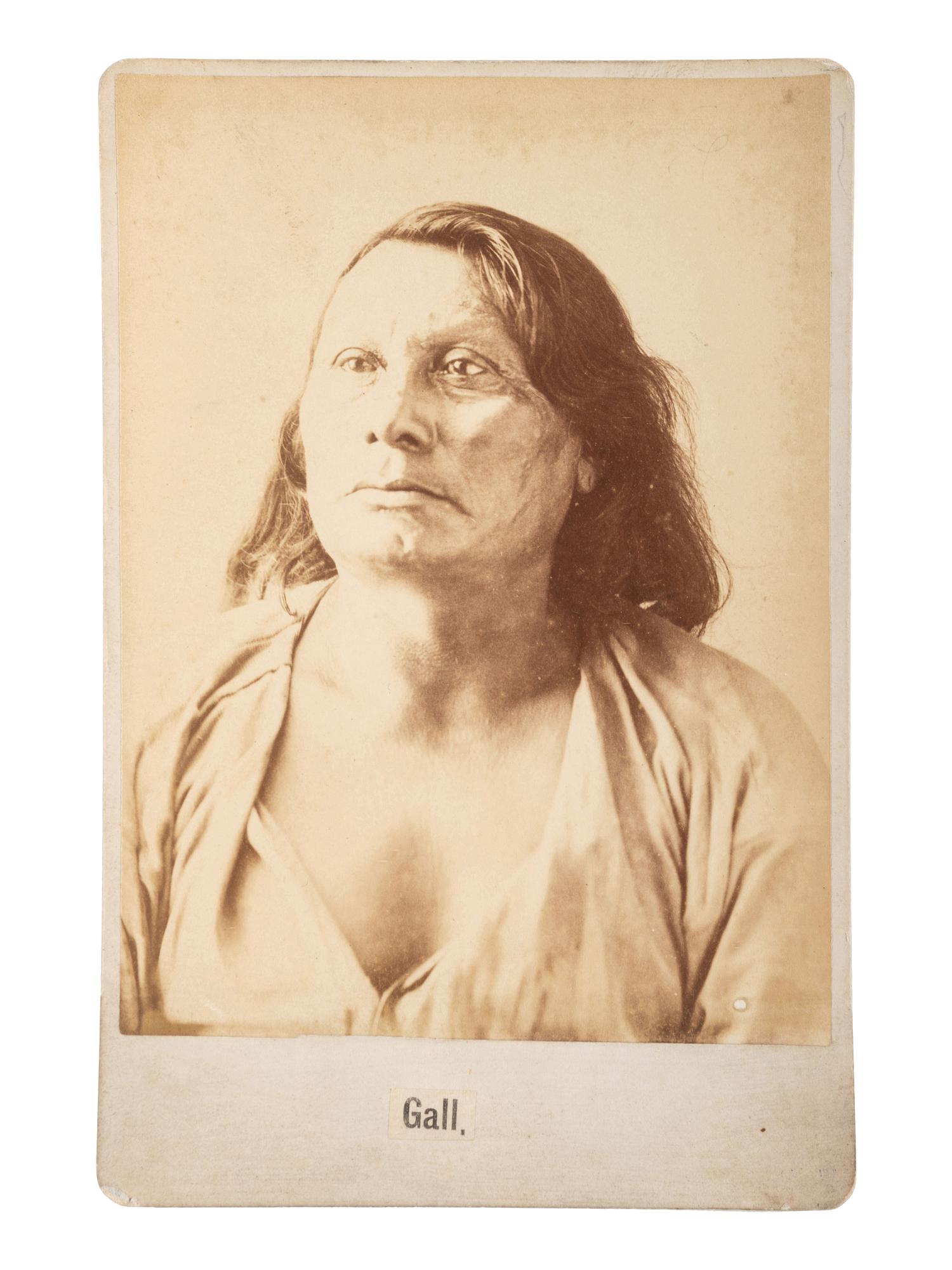 [NATIVE AMERICANS]. BARRY, David F., photographer. Cabinet card of Chief Gall. Bismarck, Dakota Territory.