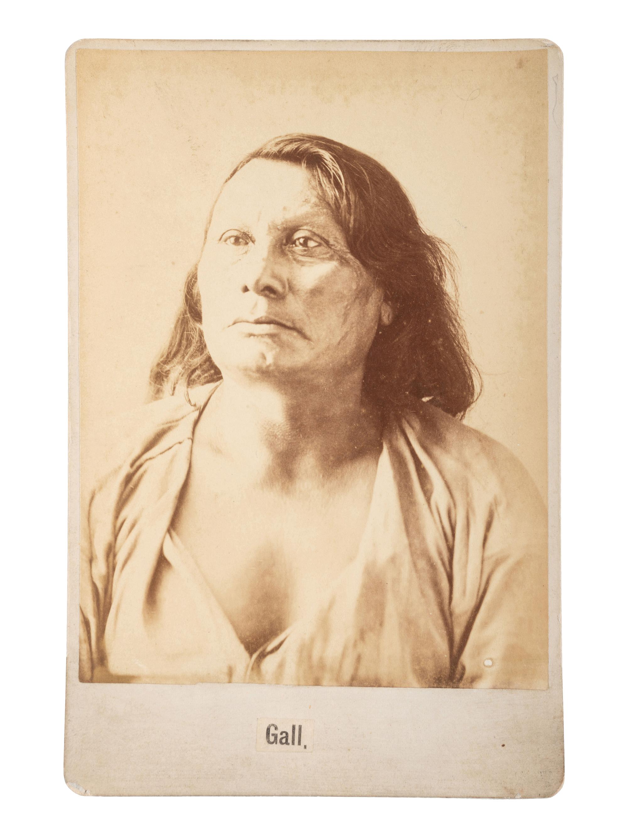 [NATIVE AMERICANS]. BARRY, David F., photographer. Cabinet card of Chief Gall. Bismarck, Dakota Territory.