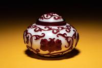 A Red Overlay White Peking Glass Covered Jar