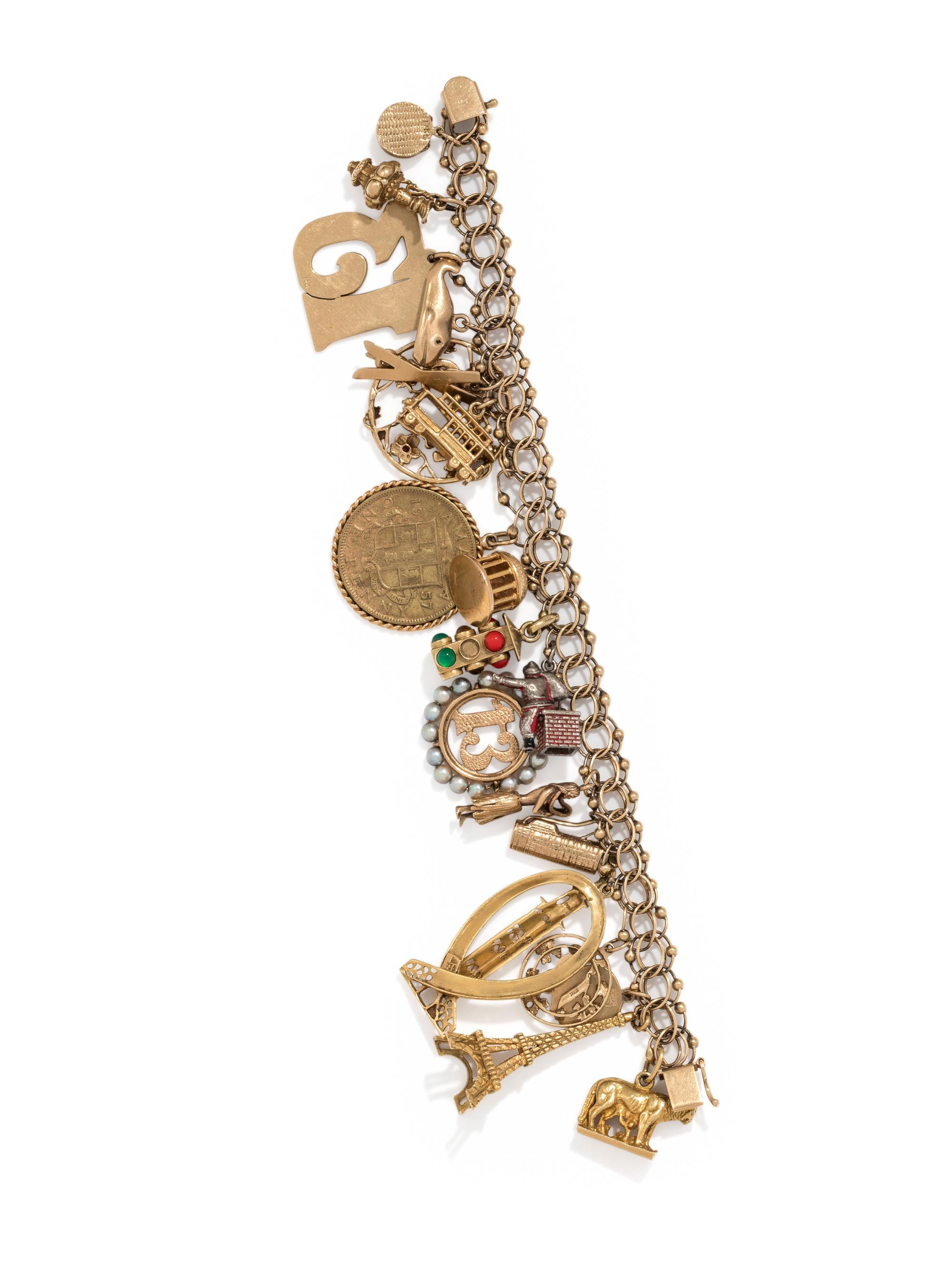 YELLOW GOLD CHARM BRACELET