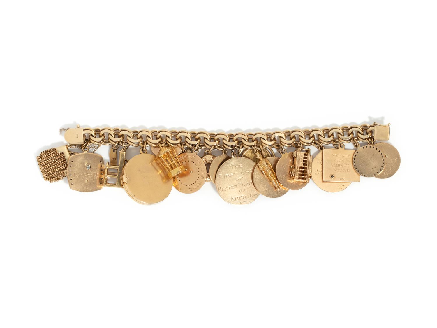 YELLOW GOLD CHARM BRACELET