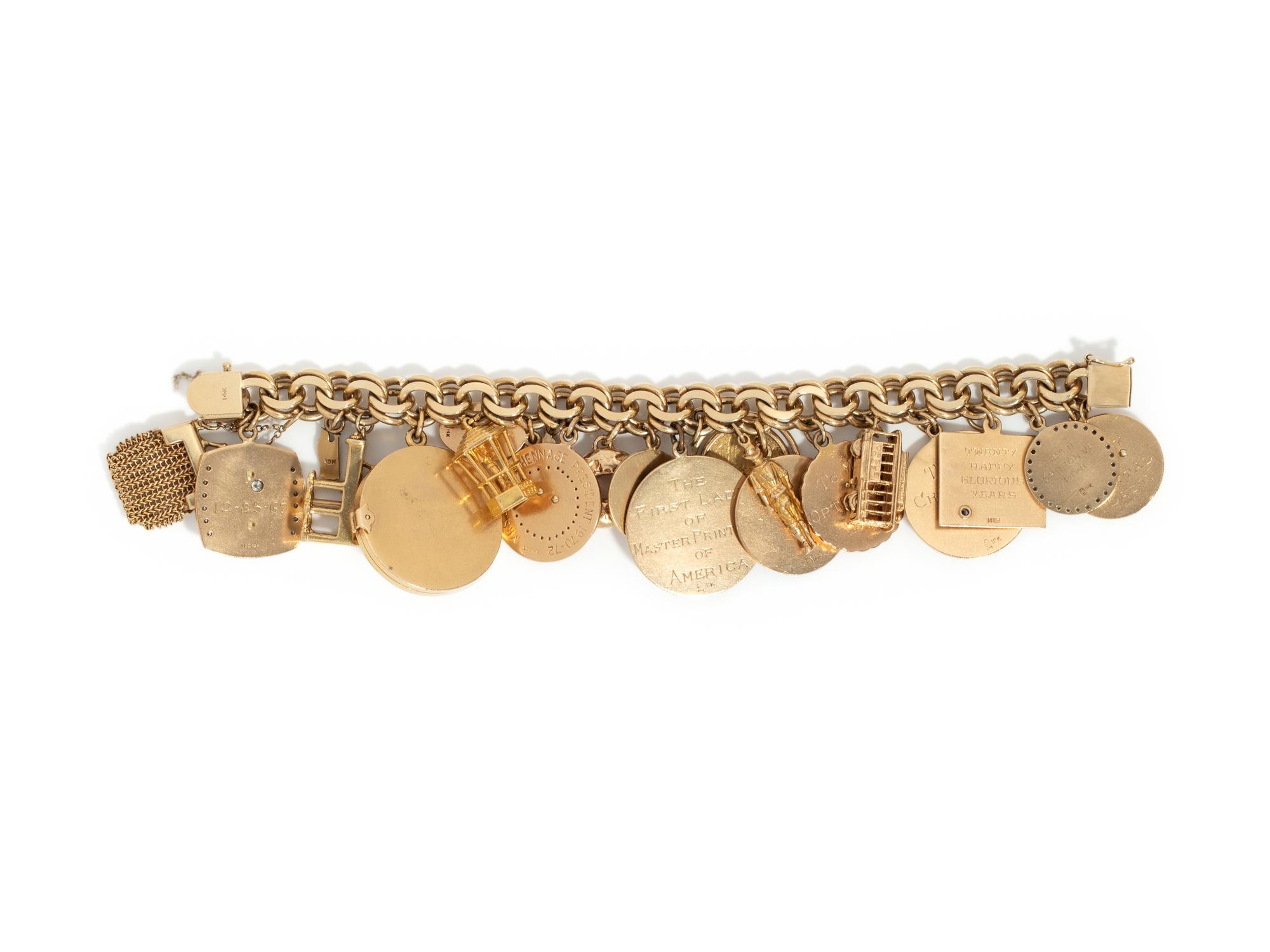 YELLOW GOLD CHARM BRACELET