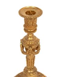 A Pair of Louis XVI Style Gilt-Bronze Candlesticks