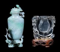 Two Small Chinese Carved Hardstone Vases