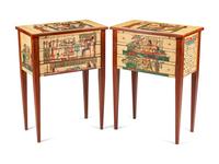 A Pair of Egyptianesque Painted Bedside Tables