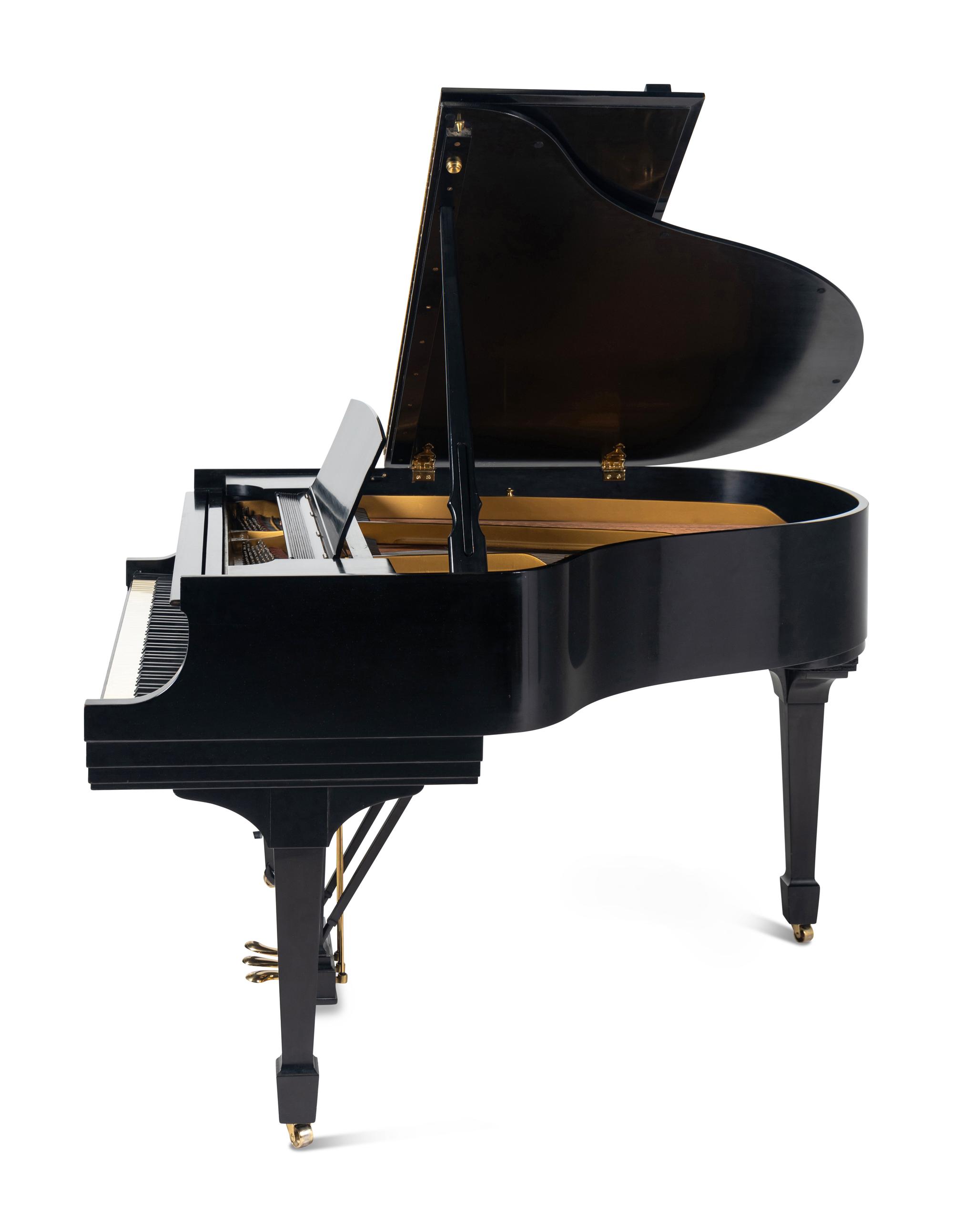 A Steinway and Sons Black Lacquer Baby Grand Piano