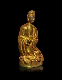 A Chinese Gilt Bronze Figure of Guanyin