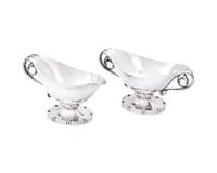 A Georg Jensen Silver Sugar Bowl and Creamer Set