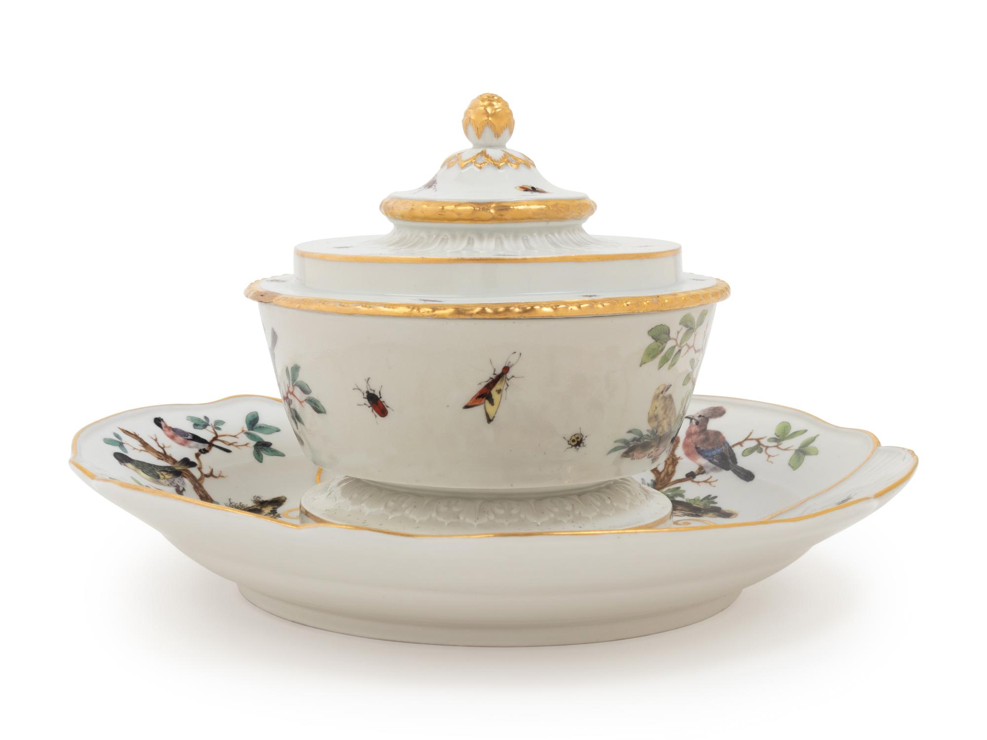 A Meissen Porcelain Covered Bowl and Dish
