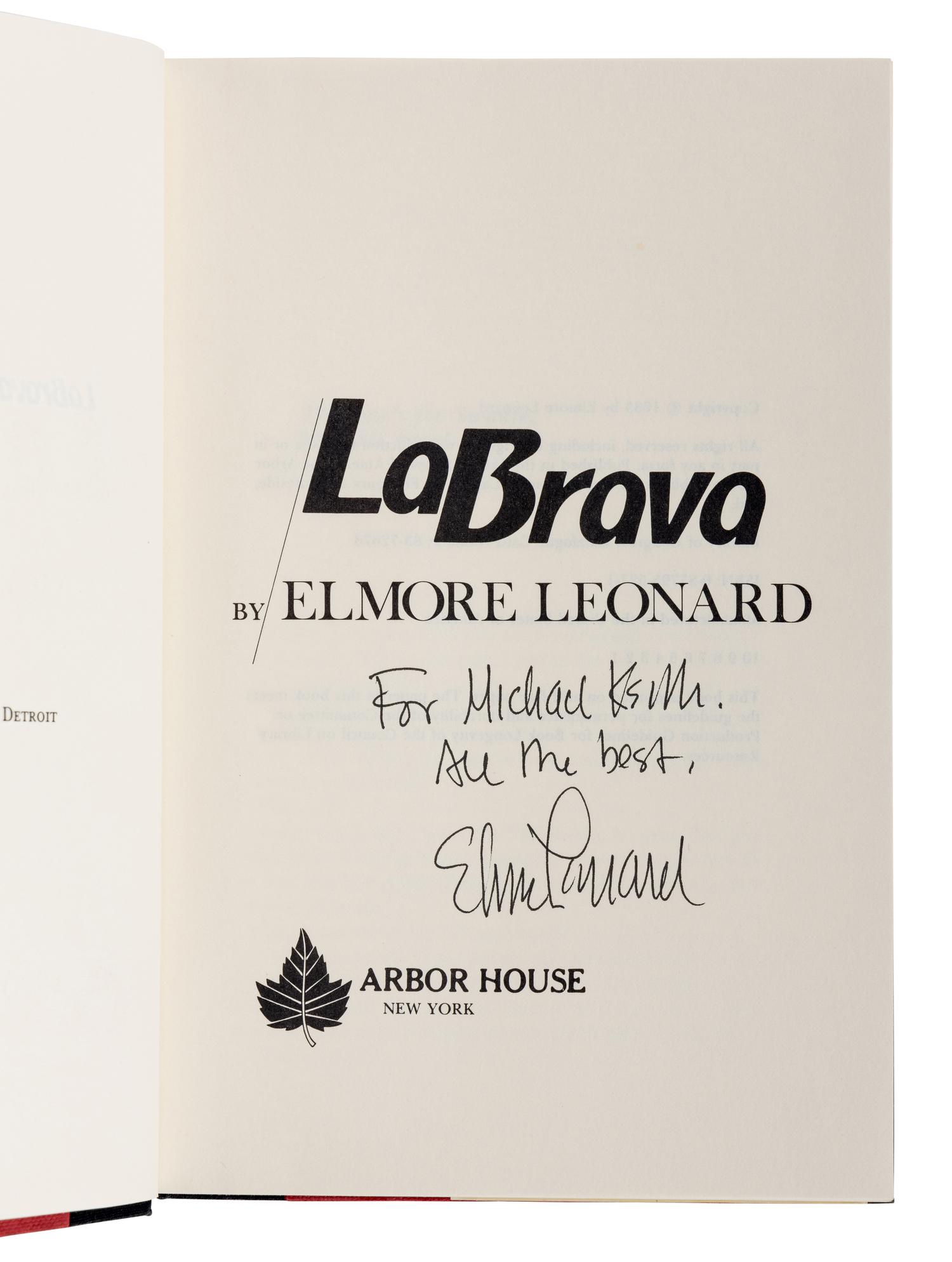 LEONARD, Elmore (1925-2013). A group of 16 works by Leonard, ALL FIRST EDITIONS, MOST SIGNED, comprising: