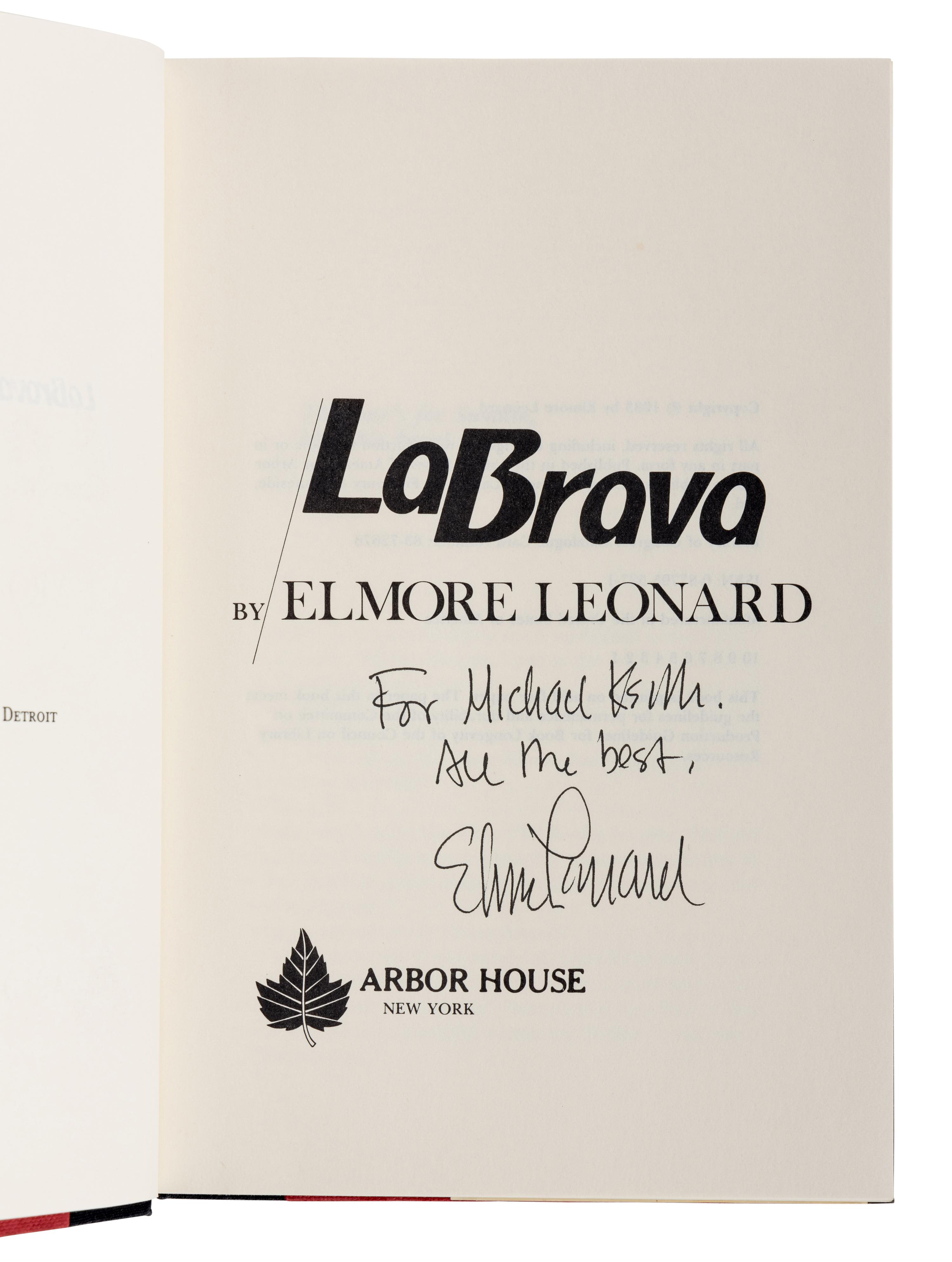 LEONARD, Elmore (1925-2013). A group of 16 works by Leonard, ALL FIRST EDITIONS, MOST SIGNED, comprising:
