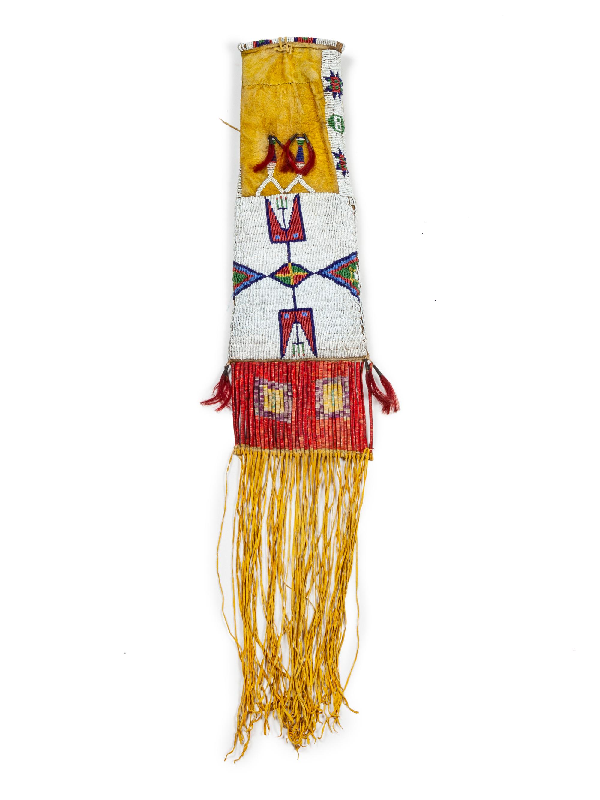 Sioux Beaded Hide Tobacco Bag