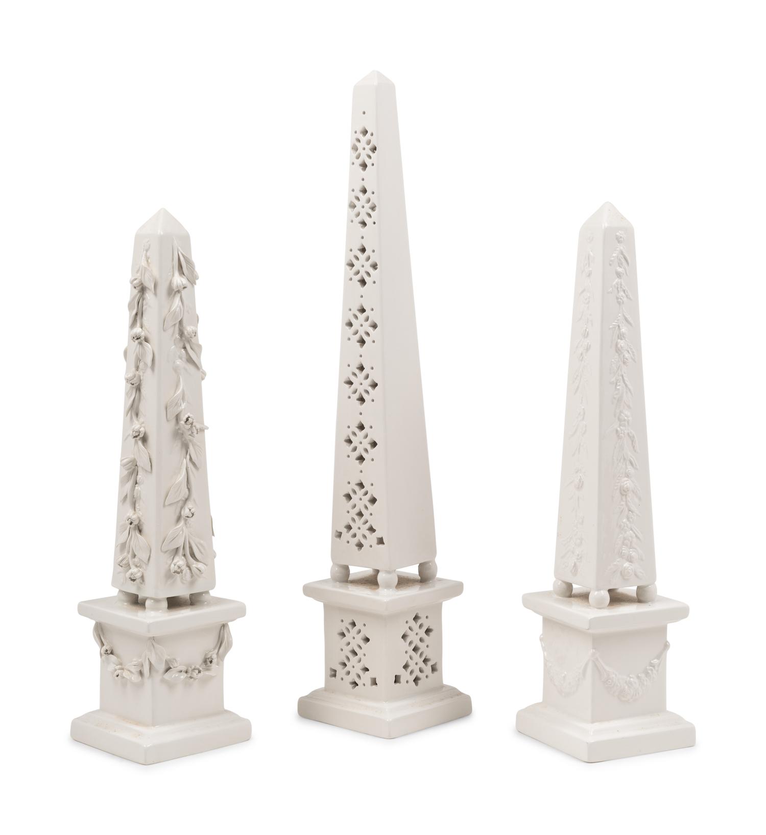 Three Ceramic Obelisks