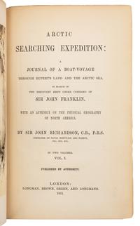 RICHARDSON, John (1787-1865). Arctic Searching Expedition: A Journal of a Boat-Voyage. London, 1851. FIRST EDITION.