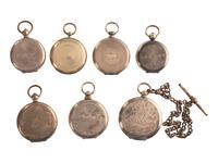[EARLY PHOTOGRAPHY]. A group of 7 lockets containing 15 daguerreotype portraits.