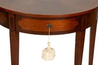 A Pair of George III Style Inlaid Mahogany Demilune Side Tables