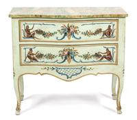 A Venetian Painted Bombe Commode — 19TH CENTURY