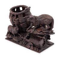 A Black Forest Carved Cigar Humidor