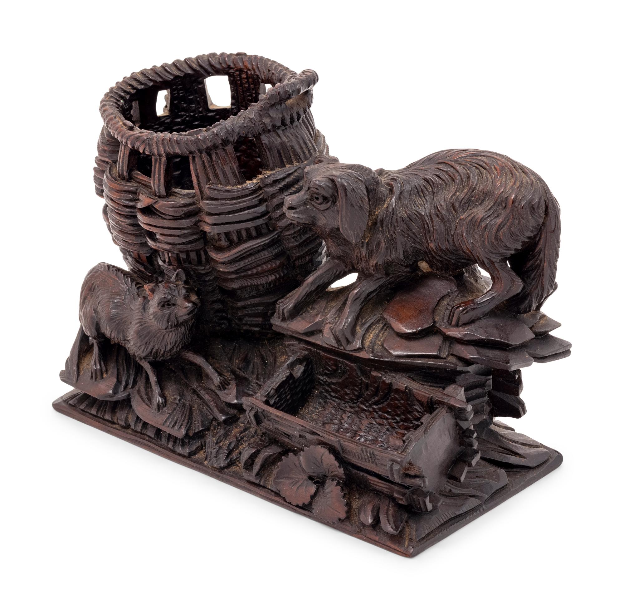 A Black Forest Carved Cigar Humidor
