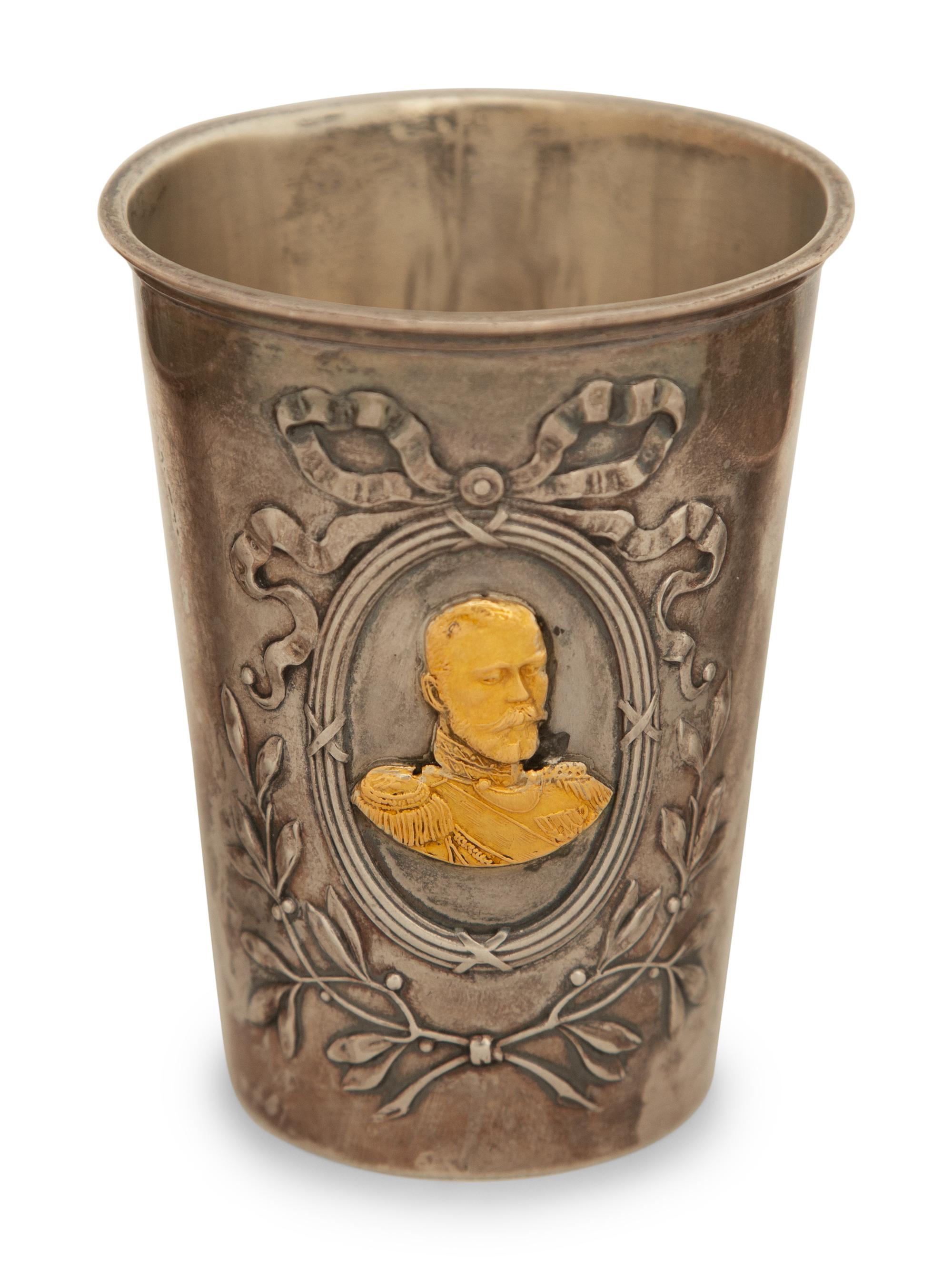 Five Russian Silver Vodka Cups