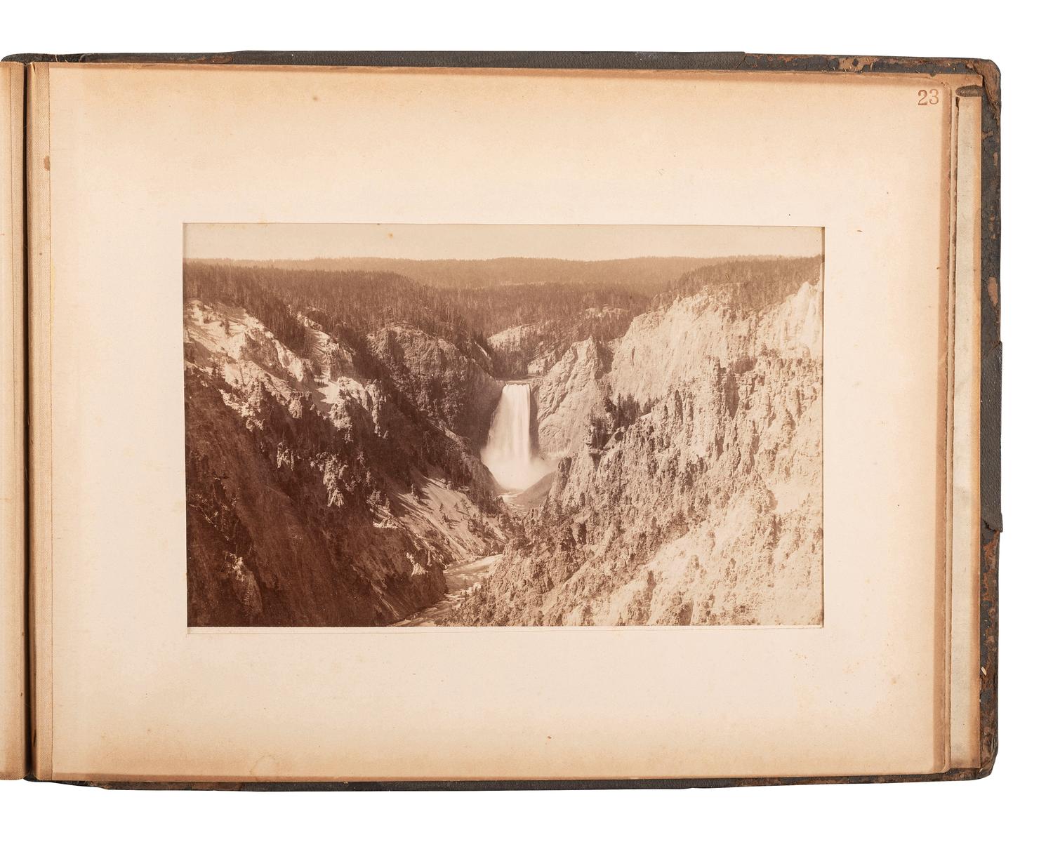 [WESTERN AMERICANA]. HAYNES, F. Jay (1853-1921), photographer. Album containing 24 photographs of Yellowstone National Park. St. Paul, MN.
