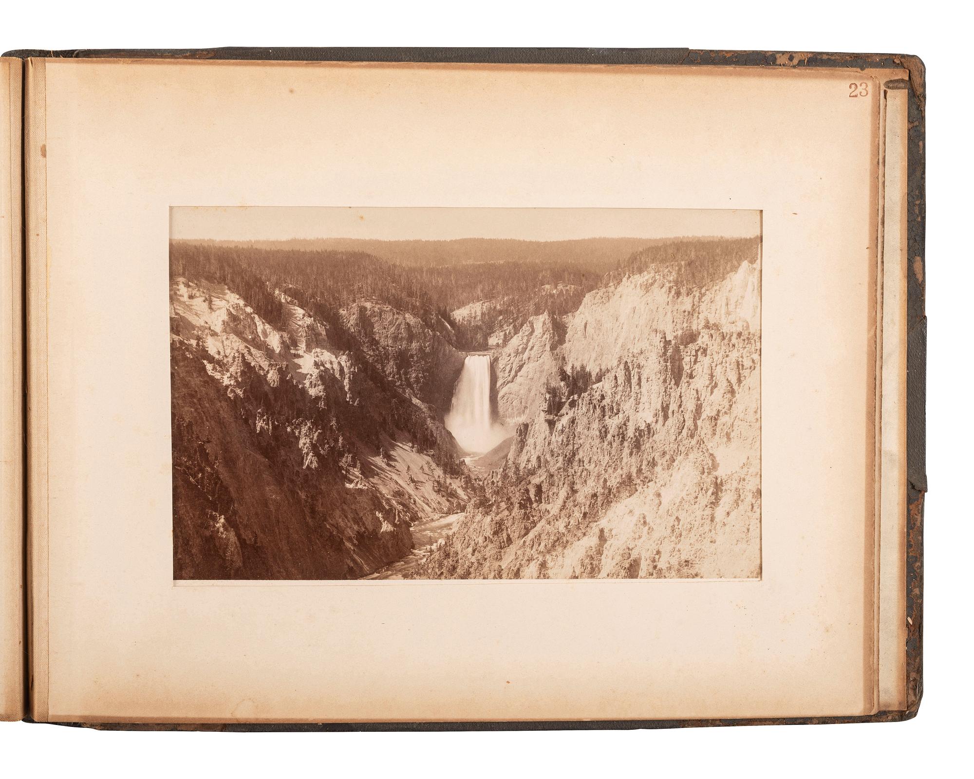 [WESTERN AMERICANA]. HAYNES, F. Jay (1853-1921), photographer. Album containing 24 photographs of Yellowstone National Park. St. Paul, MN.