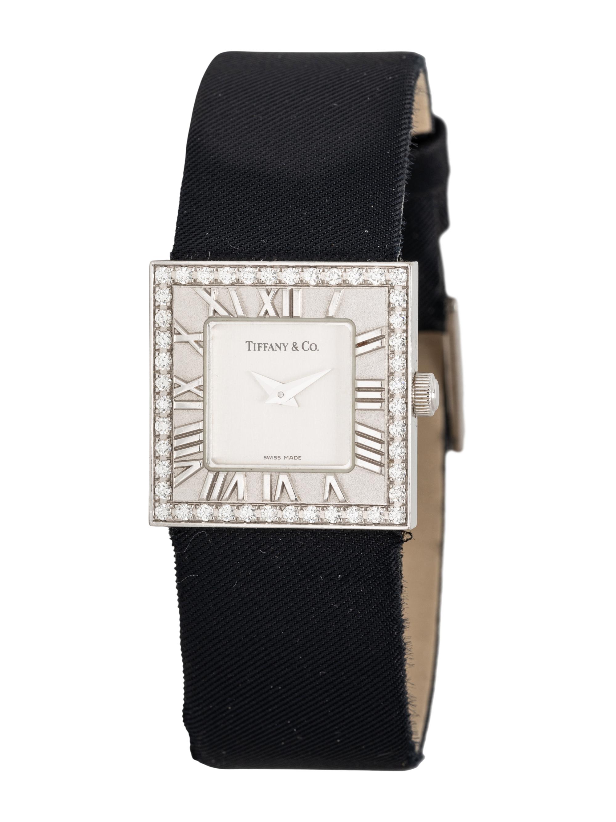 TIFFANY & CO., WHITE GOLD AND DIAMOND 'ATLAS' WATCH