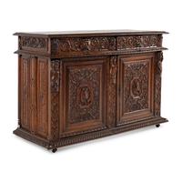 An Italian Baroque Style Carved Walnut Console Cabinet