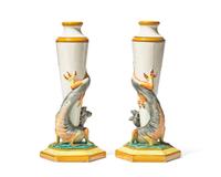 A Pair of Wedgwood Queensware Dragon Vases