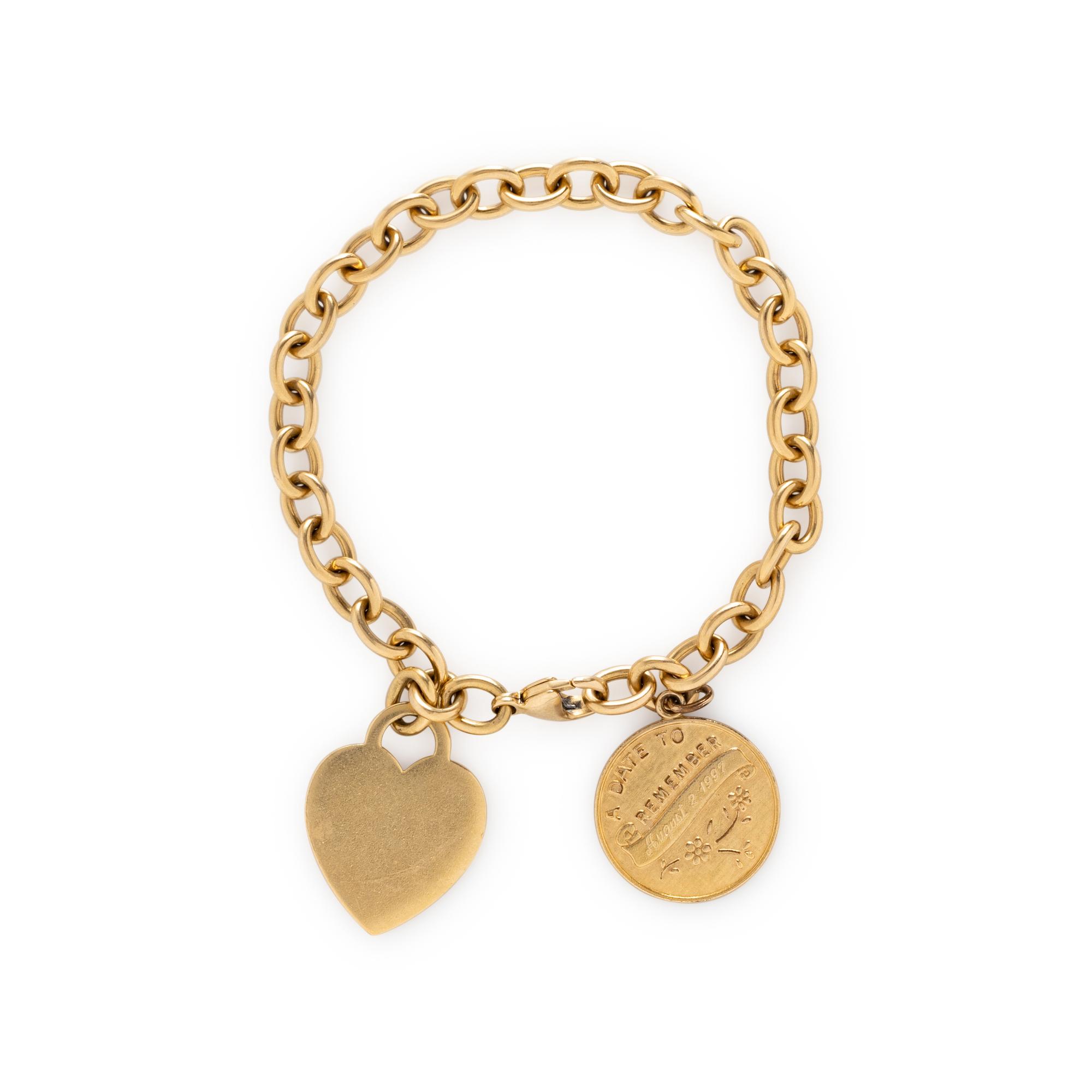 YELLOW GOLD CHARM BRACELET