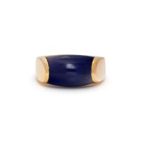 BULGARI, YELLOW GOLD AND LAPIS LAZULI RING