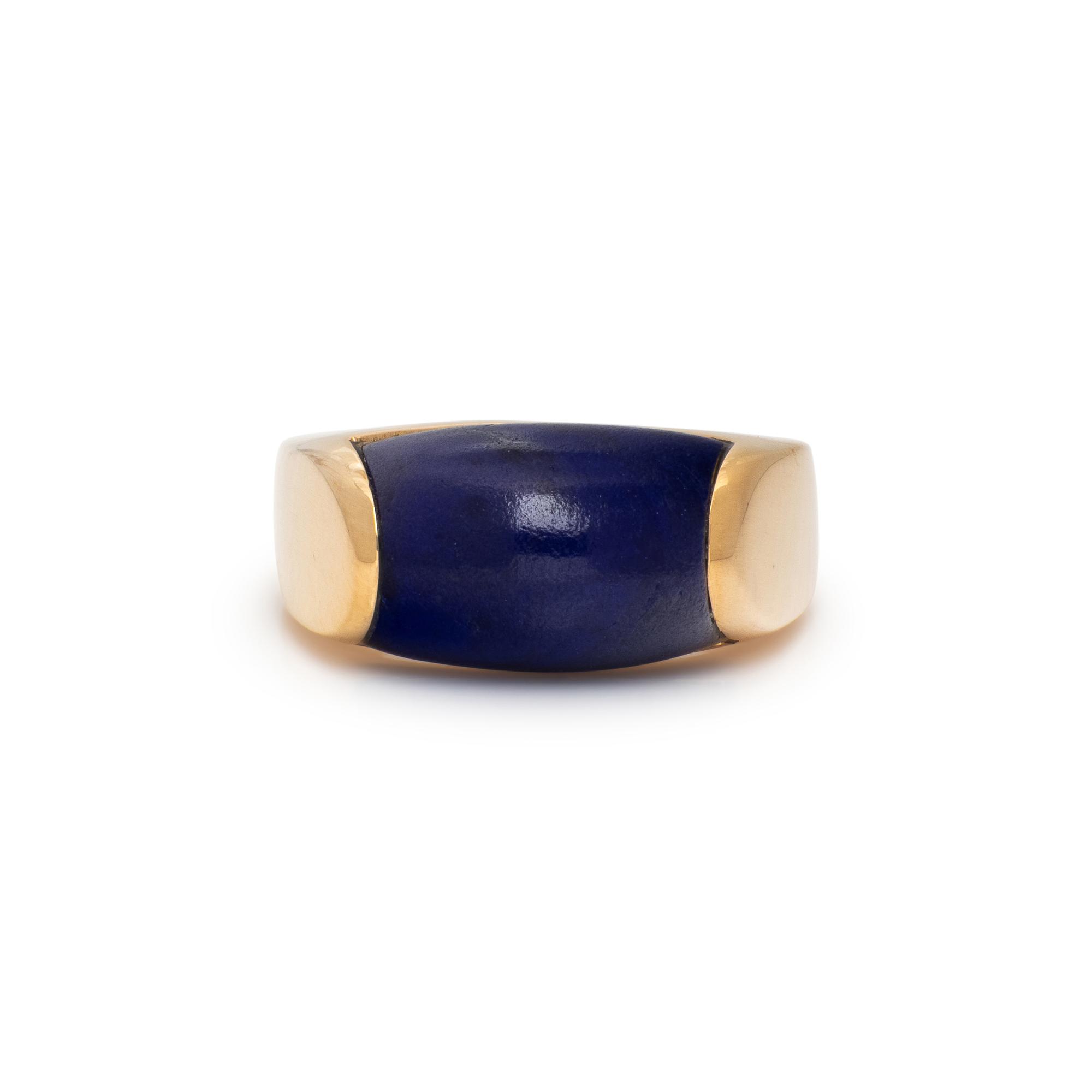 BULGARI, YELLOW GOLD AND LAPIS LAZULI RING