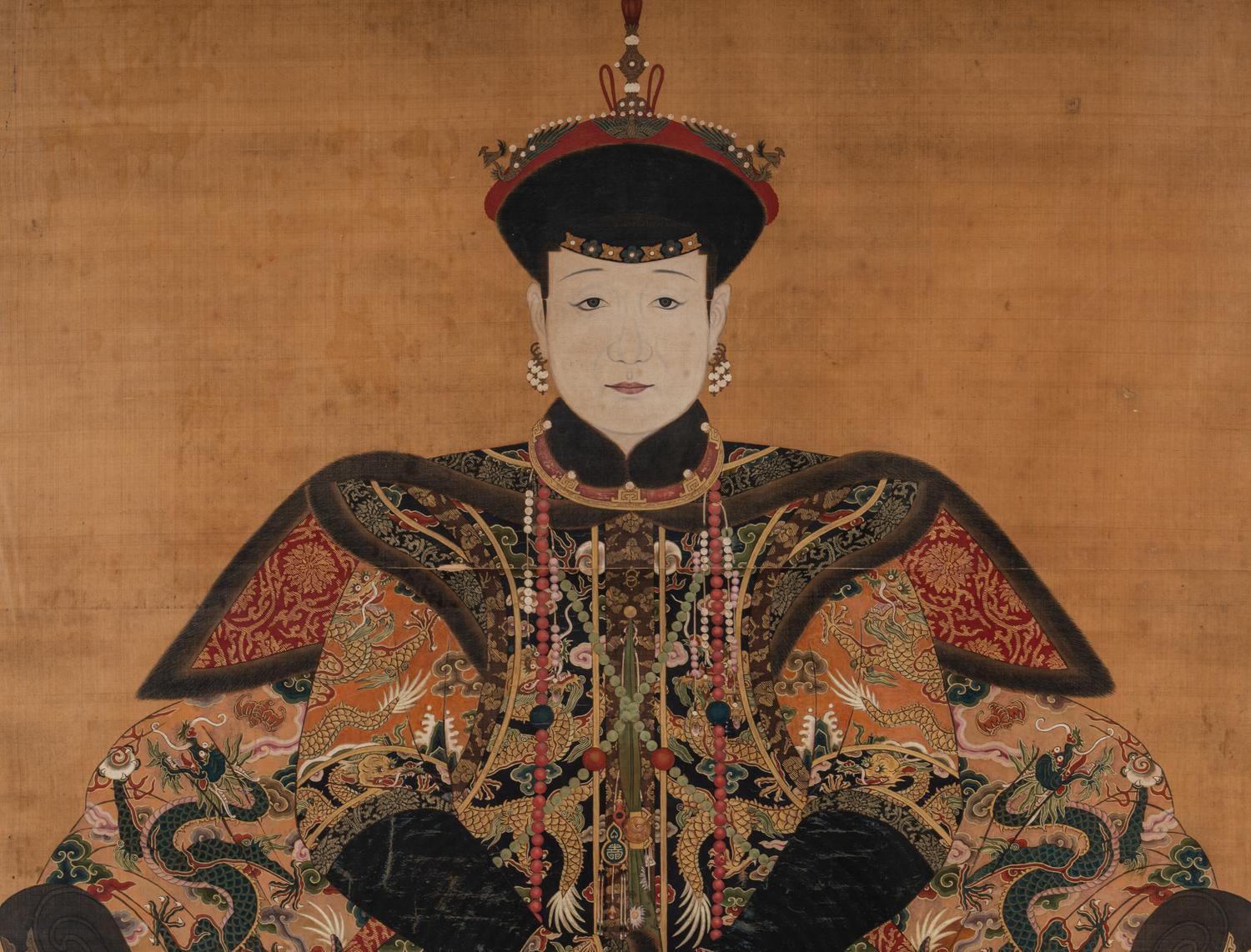 A Pair of Portraits of a Manchu Royal Prince and Princess
