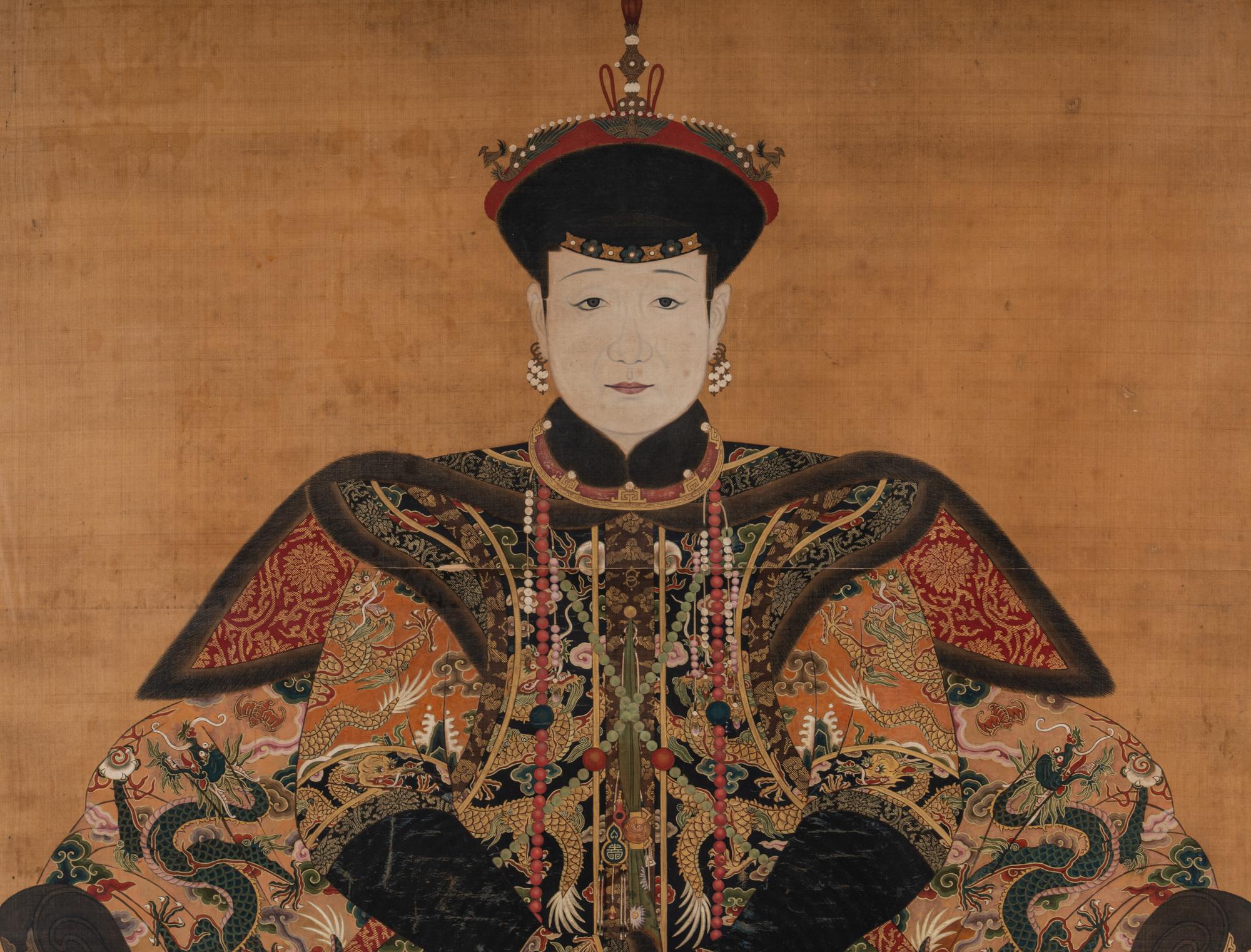 A Pair of Portraits of a Manchu Royal Prince and Princess