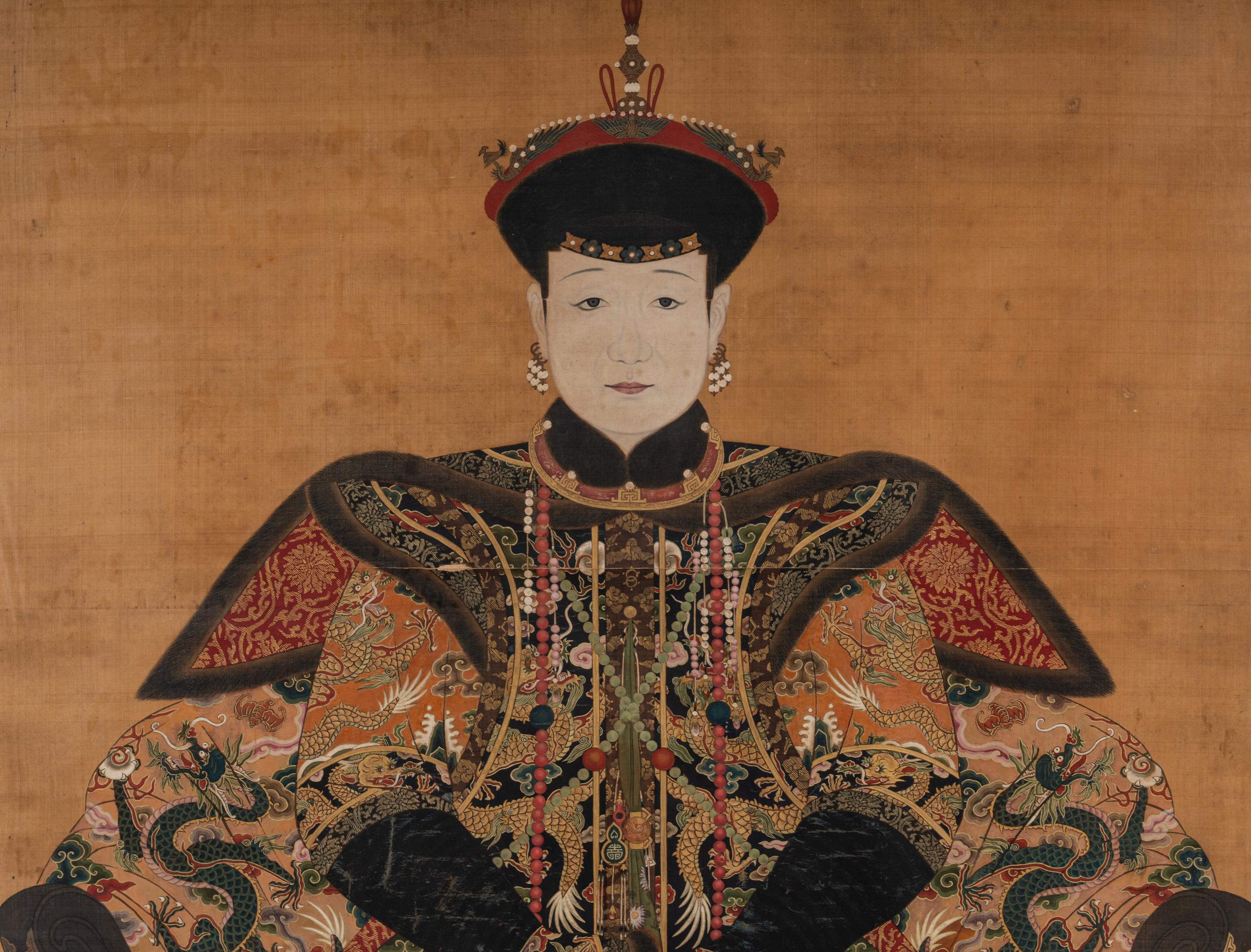 A Pair of Portraits of a Manchu Royal Prince and Princess
