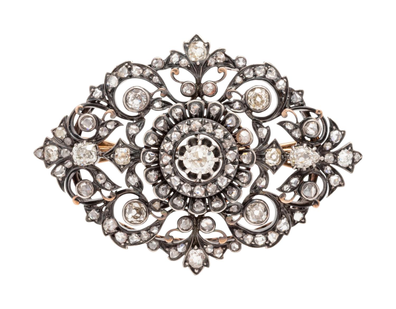 ANTIQUE, DIAMOND BROOCH