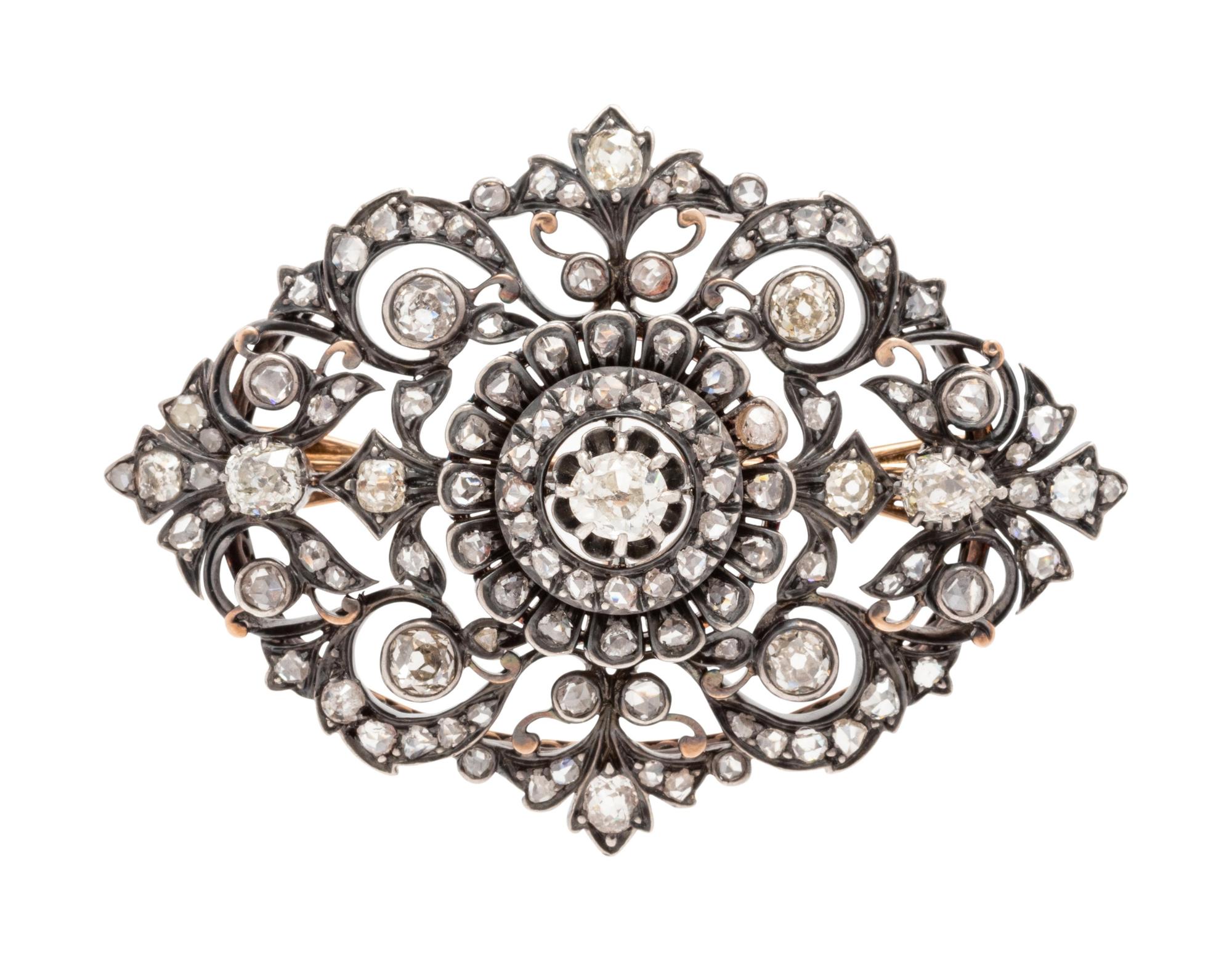 ANTIQUE, DIAMOND BROOCH