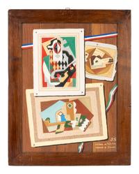 Two Italian Trompe-L'Oeil Collage Paintings — 20TH CENTURY