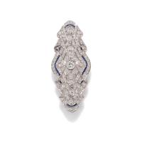 EDWARDIAN, DIAMOND AND SYNTHETIC SAPPHIRE BROOCH