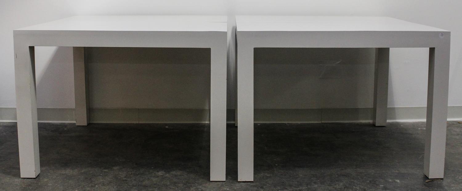 A Pair of White Dining Tables Height 28 1/4 inches. — LATE 20TH CENTURY