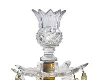 Two Pairs of George III Colorless and Citrine Cut-Glass Candlesticks