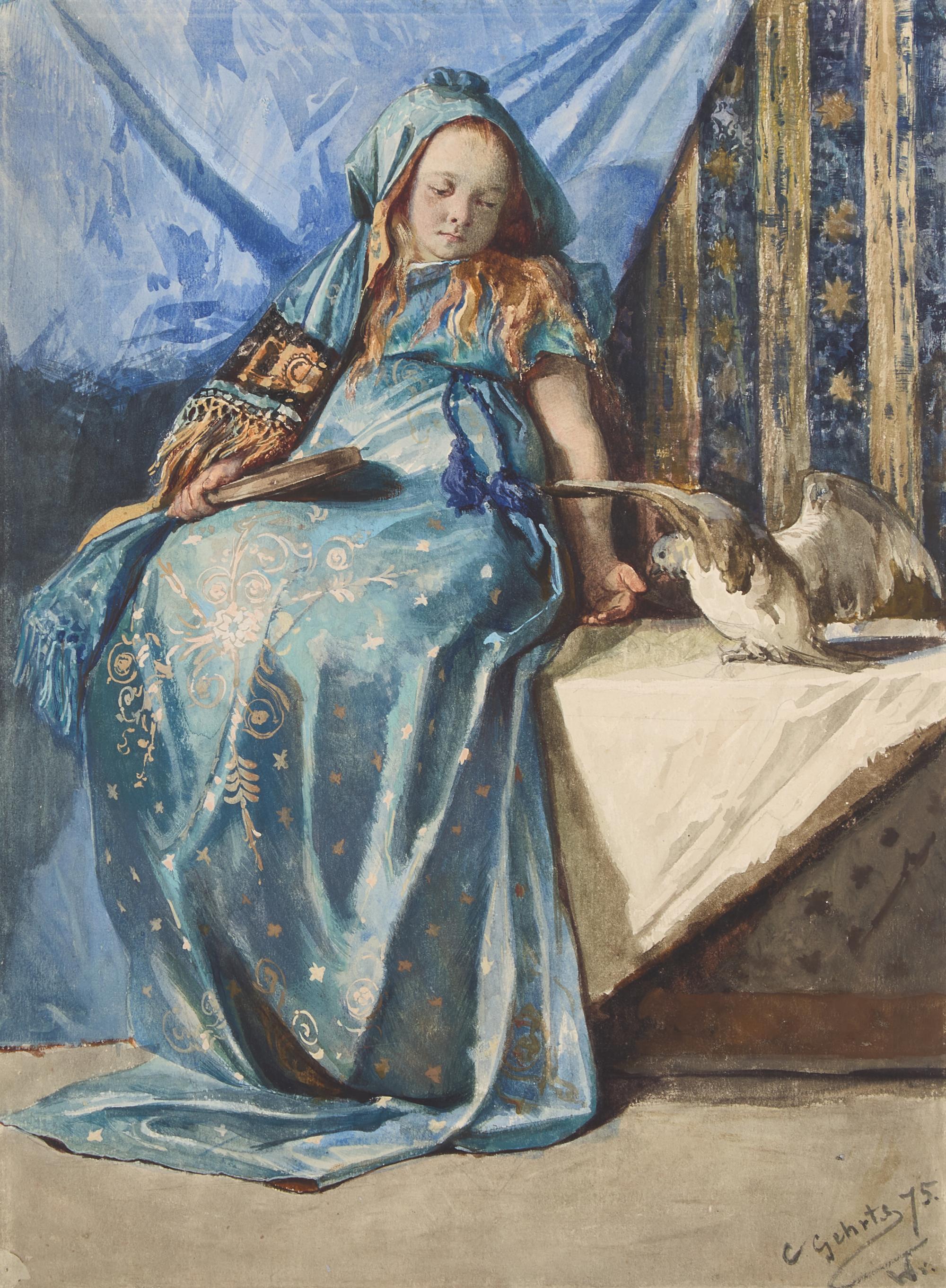 Madchen mit Vogel, 1875