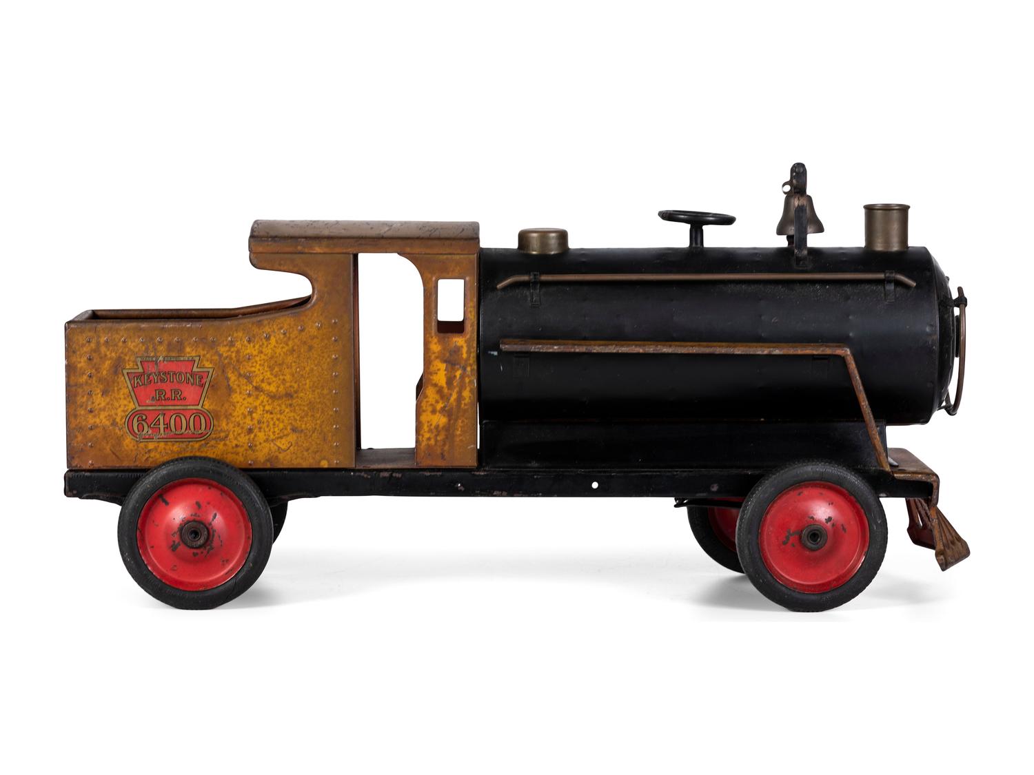 Two Keystone Pressed Steel Train Cars