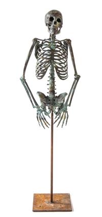 A Bronze Skeleton Figure Height overall 58 1/2 inches. — 20TH CENTURY