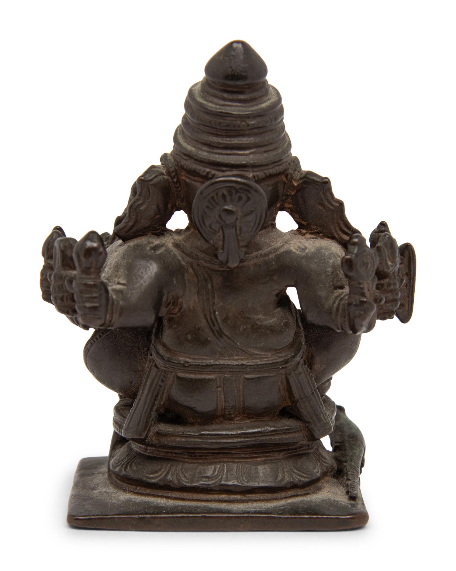 An Indian Bronze Figural Group of Ganesha and Shakti