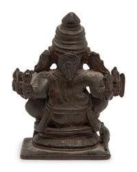 An Indian Bronze Figural Group of Ganesha and Shakti
