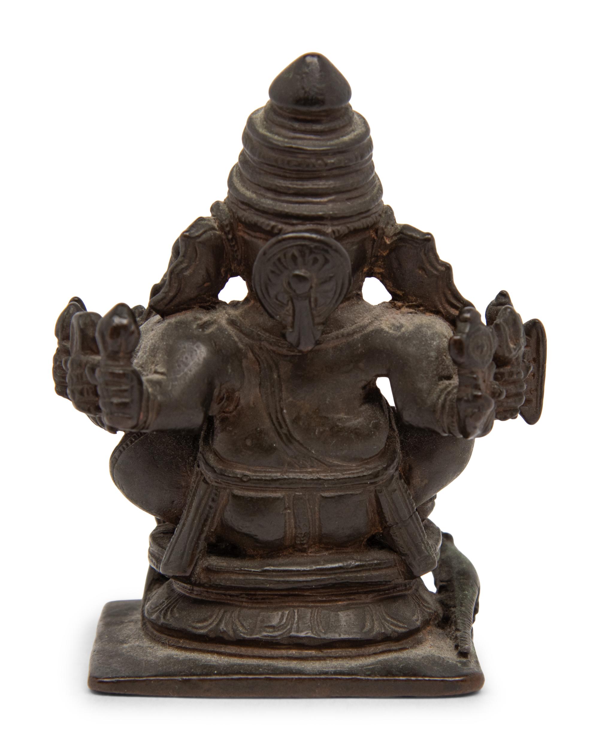An Indian Bronze Figural Group of Ganesha and Shakti