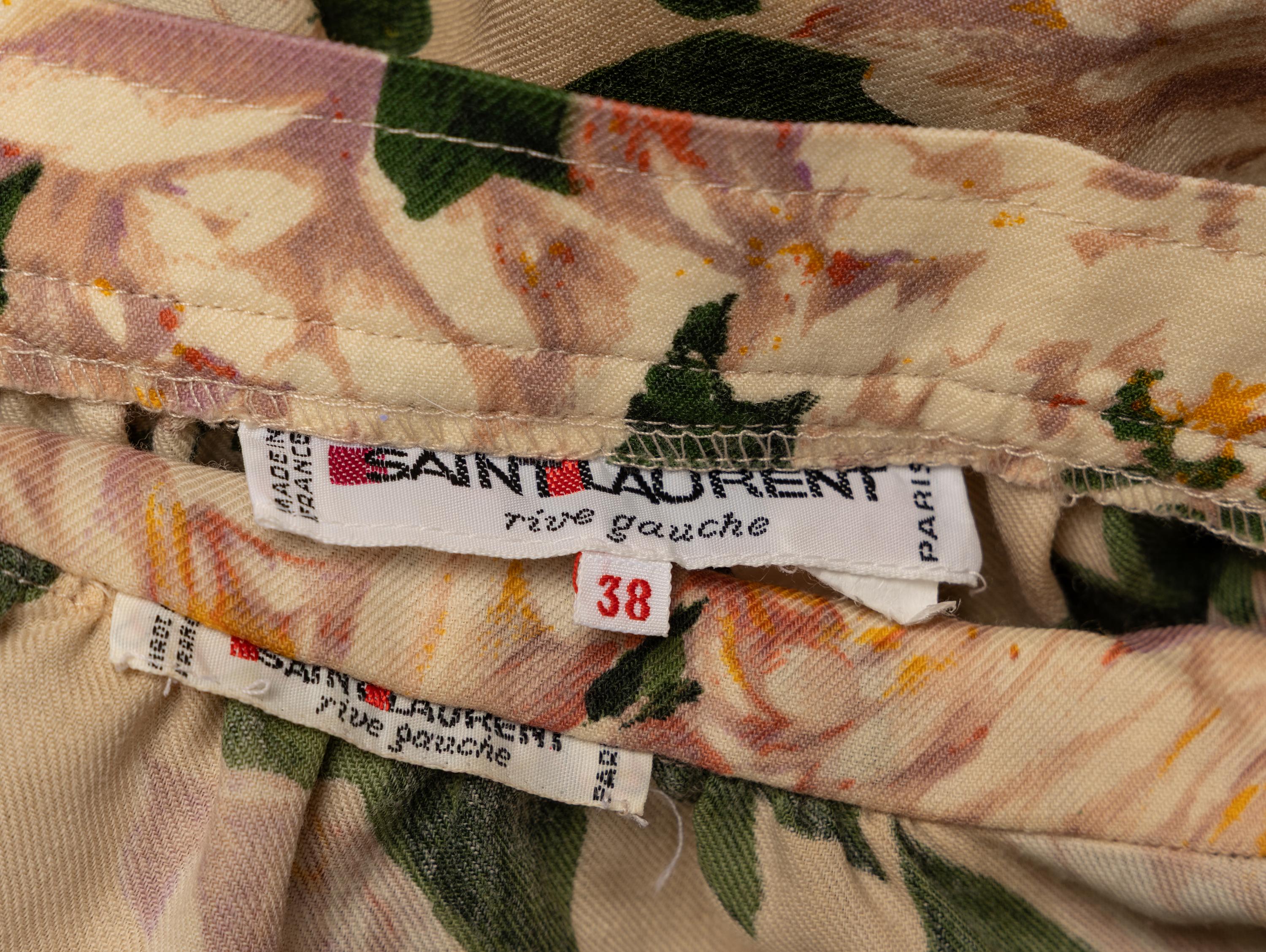 Saint Laurent Rive Gauche, Floral Print Skirt Ensemble