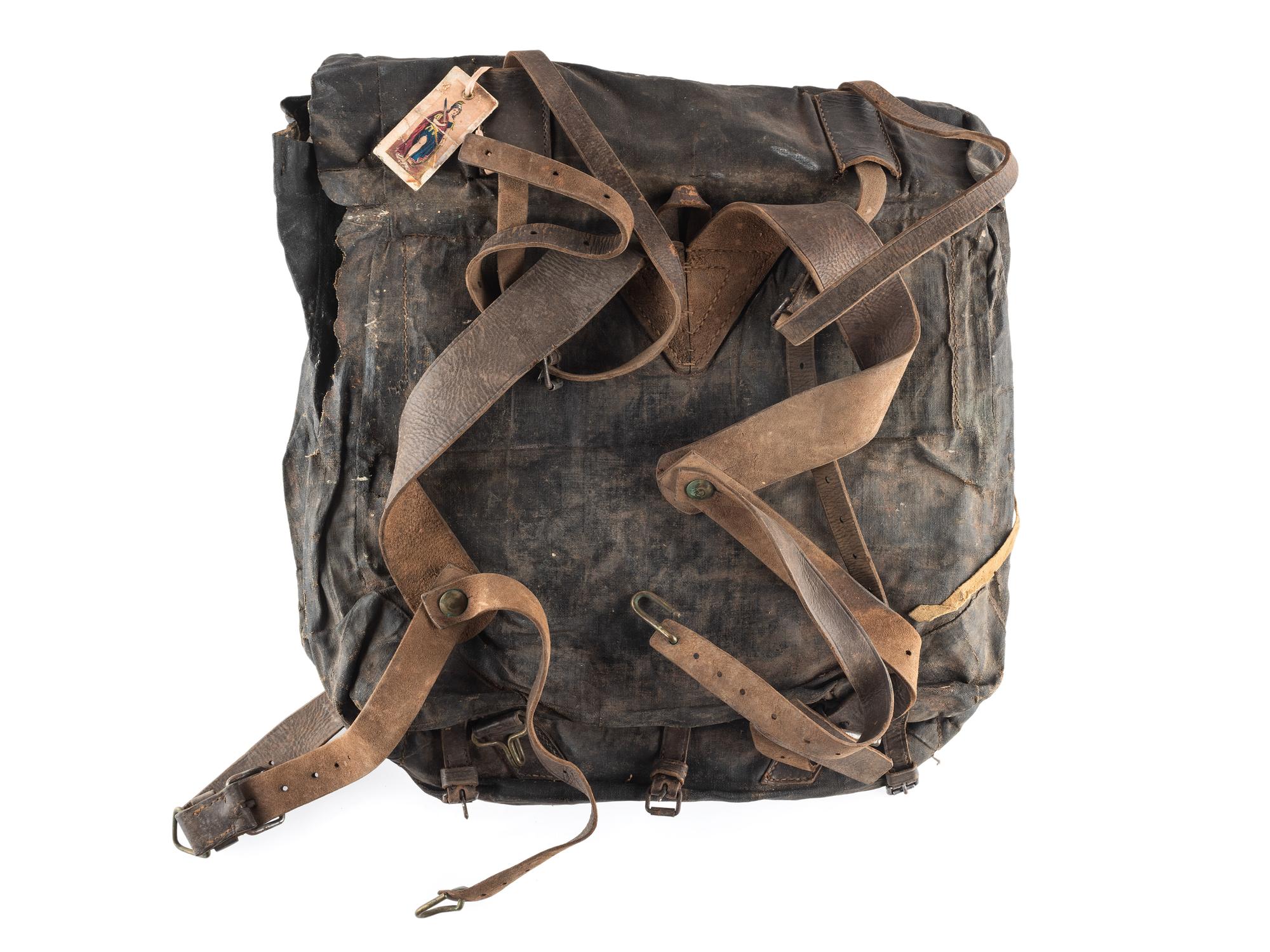 [CIVIL WAR]. Knapsack with contents carried by Private Charles L. Taylor, Company K, 16th Connecticut Volunteer Infantry.